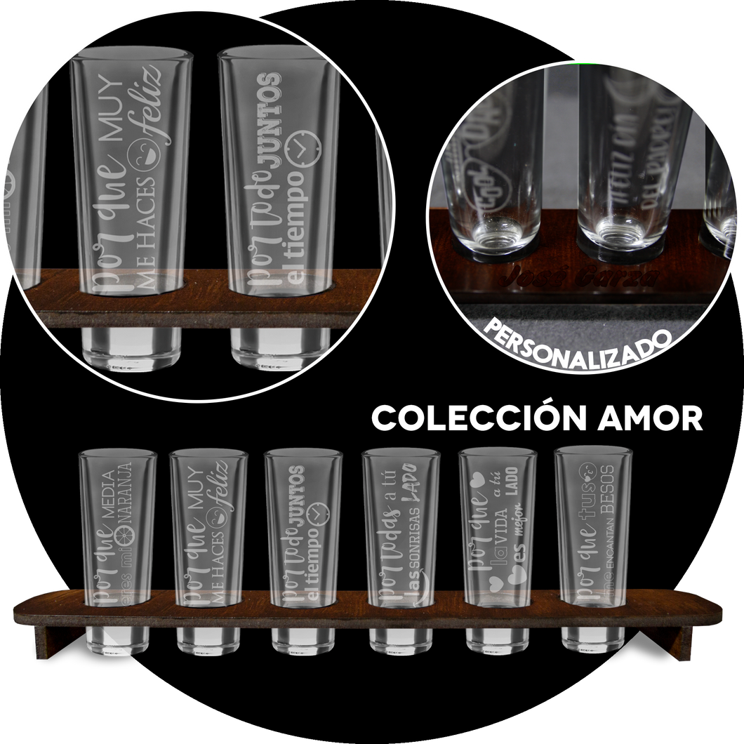 Portashots + 6 Tequileros - Colección Amor